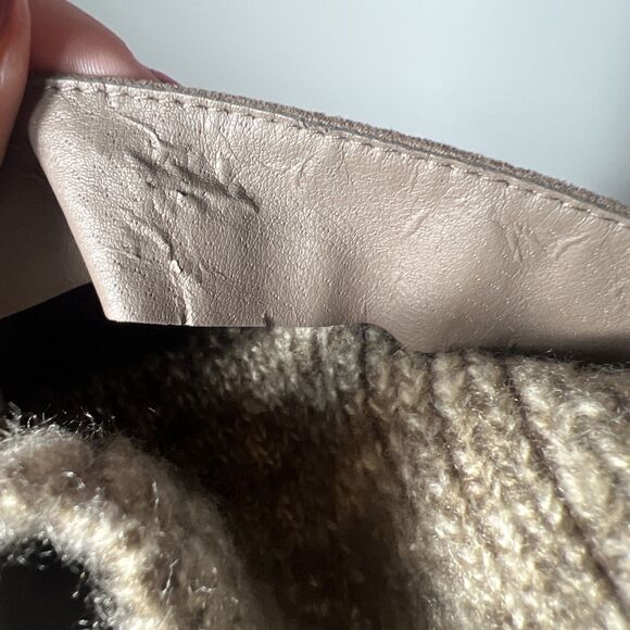 JustFab Grey Knee-High Riding Boots Flat Heel Knit Top Size 8 Stylish Comfort - Picture 9 of 9